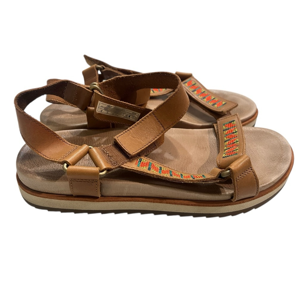 Merrell Juno Strap Tobacco Leather Size 8 Beaded Accent Brown Shoes Sandals